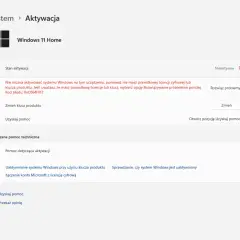 System Windows 11 Home nieaktywny. Brak klucza produktu lub licencji cyfrowej. showkeyplus może pomóc w rozwiązaniu problemu.