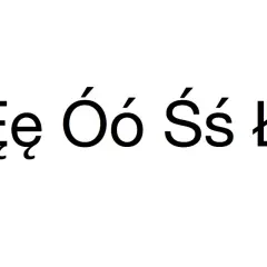 Polskie znaki na klawiaturze: Ąą, Ęę, Óó, Śś, Łł, Żż.