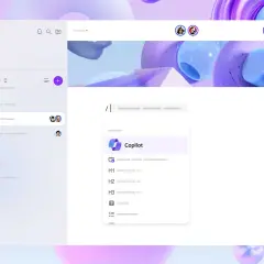 Interfejs Microsoft Loop z opcjami Copilot, nagłówkami i emotikonami.