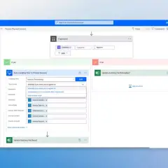 Automatyzacja procesu faktur za pomocą Power Automate Desktop. Przepływ sprawdza zatwierdzenie, a następnie uruchamia proces na pulpicie lub aktualizuje plik.
