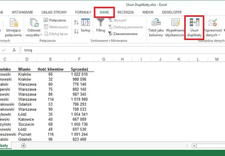 Jak usunąć powtarzające się dane w Excelu: 5 skutecznych metod